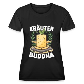 HerbesBouddha Beurre Aux Herbes Yoga Méditation Drôle - T-shirt sport Femme - noir - Devant - AI Model Female 172 light (172cm)