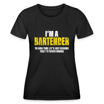 Barman Funny Saying Profession Coworker Gift - Women's Functional T-Shirt - black - Front - AI Model Female 172 light (172cm)