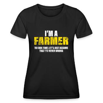 Bauer Lustig Spruch Beruf Kollegen Geschenk - Frauen Funktions-T-Shirt - Schwarz - Vorne - AI Model Female 172 light (172cm)