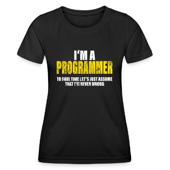 Programmeur Drôle Profession Collègues Cadeau - T-shirt sport Femme - noir - Devant - AI Model Female 172 light (172cm)