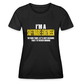 Software Engineer Funny Profession Colleague Gift - Women's Functional T-Shirt - black - Front - AI Model Female 172 light (172cm)