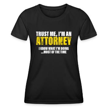 Trust Me I'm a Lawyer Colleagues Gift - Women's Functional T-Shirt - black - Front - AI Model Female 172 light (172cm)
