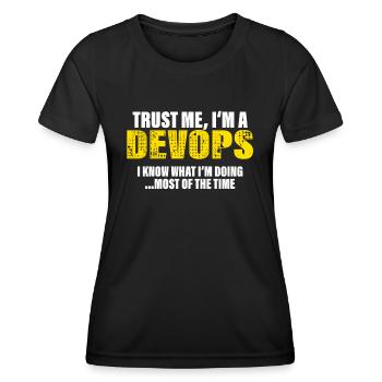 Vertrau Mir Ich Bin Entwickler Kollegen Geschenk - Frauen Funktions-T-Shirt - Schwarz - Vorne - AI Model Female 172 light (172cm)