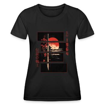 Japanische Zeichen Krieger Vintage 1964 Geburtstag - Frauen Funktions-T-Shirt - Schwarz - Vorne - AI Model Female 172 light (172cm)