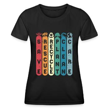 Nature Environment Recycling Earth Day Environmentalists - Women's Functional T-Shirt - black - Front - AI Model Female 172 light (172cm)