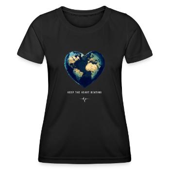 Keep the Heart Beating Earth Earth Day Environment - Women's Functional T-Shirt - black - Front - AI Model Female 172 light (172cm)