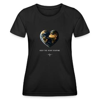 Keep the Heart Beating Heart Earth Day Environment - Women's Functional T-Shirt - black - Front - AI Model Female 172 light (172cm)