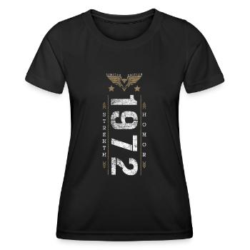 Edition Limitée 1972 Force et Honneur Anniversaire - T-shirt sport Femme - noir - Devant - AI Model Female 172 light (172cm)