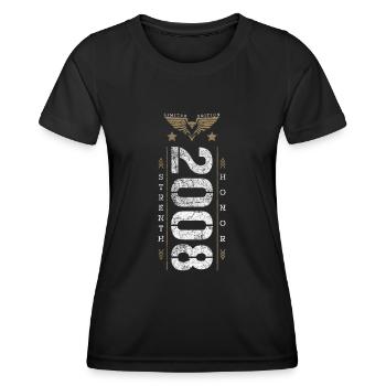 Edition Limitée 2008 Force et Honneur Anniversaire - T-shirt sport Femme - noir - Devant - AI Model Female 172 light (172cm)