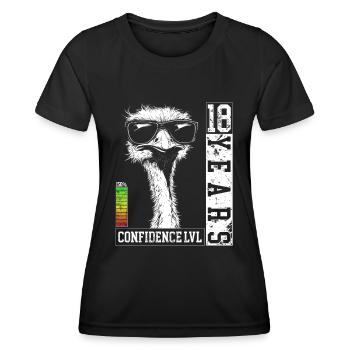 18 Jahre Geburtstag Teenager Strauß Vogel Geschenk - Frauen Funktions-T-Shirt - Schwarz - Vorne - AI Model Female 172 light (172cm)