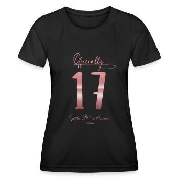 Cadeau officiel de fille d’anniversaire de 17 ans - T-shirt sport Femme - noir - Devant - AI Model Female 172 light (172cm)
