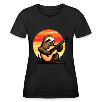 Paresseux musical - T-shirt sport Femme - noir - Devant - AI Model Female 172 light (172cm)