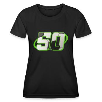 50 Anniversaire Football 50 ans Joueur de football - T-shirt sport Femme - noir - Devant - AI Model Female 172 light (172cm)