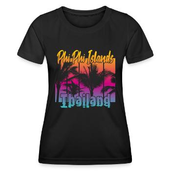 Îles Phi Phi Thaïlande - T-shirt sport Femme - noir - Devant - AI Model Female 172 light (172cm)