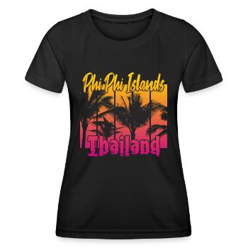 Îles Phi Phi Thaïlande - T-shirt sport Femme - noir - Devant - AI Model Female 172 light (172cm)