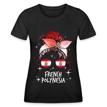 French Polynesia - Women's Functional T-Shirt - black - Front - AI Model Female 172 light (172cm)