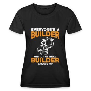 Baumeister Handwerker Bauheer - Frauen Funktions-T-Shirt - Schwarz - Vorne - AI Model Female 172 light (172cm)