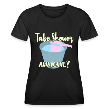 Tabo Shower Anyone? - Frauen Funktions-T-Shirt - Schwarz - Vorne - AI Model Female 172 light (172cm)