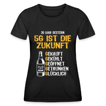 Bier 5G ist die Zukunft Biertrinker Bierliebhaber - Frauen Funktions-T-Shirt - Schwarz - Vorne - AI Model Female 172 light (172cm)