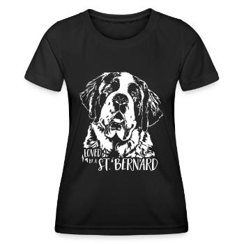 SAINT BERNARD aimé par un St Bernard Wilsigns - T-shirt sport Femme - noir - Devant - AI Model Female 172 light (172cm)