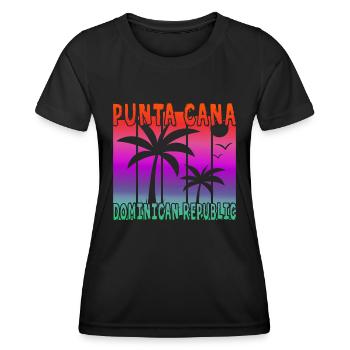 Punta Cana République dominicaine - T-shirt sport Femme - noir - Devant - AI Model Female 172 light (172cm)