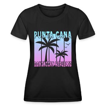 Punta Cana République dominicaine - T-shirt sport Femme - noir - Devant - AI Model Female 172 light (172cm)