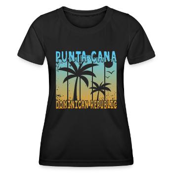 Punta Cana République dominicaine - T-shirt sport Femme - noir - Devant - AI Model Female 172 light (172cm)