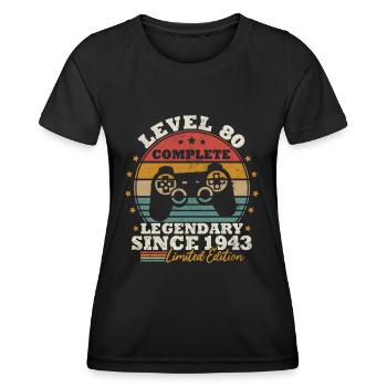 Level 80 freigeschaltet - Frauen Funktions-T-Shirt - Schwarz - Vorne - AI Model Female 172 light (172cm)