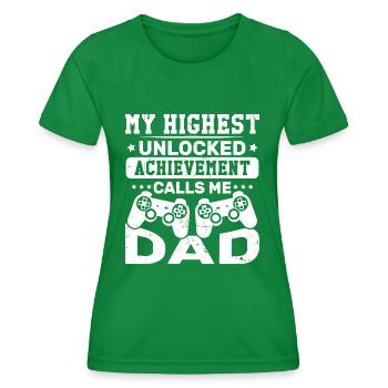 My highest open achievement calls me father - Women's Functional T-Shirt - kelly green - Front - AI Model Female 172 dark (172cm)