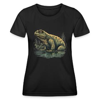 Kröte Amphibien - Frauen Funktions-T-Shirt - Schwarz - Vorne - AI Model Female 172 light (172cm)