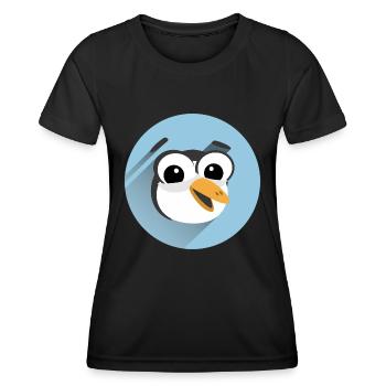 Drôle de visage de pingouin - T-shirt sport Femme - noir - Devant - AI Model Female 172 light (172cm)