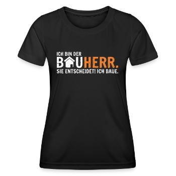 Bauherr - Frauen Funktions-T-Shirt - Schwarz - Vorne - AI Model Female 172 light (172cm)