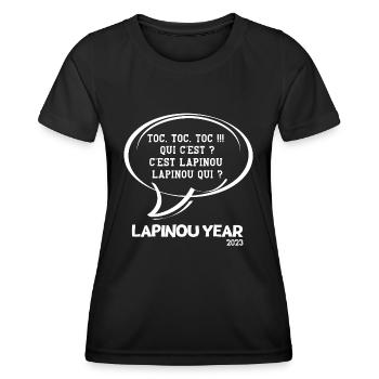 bonne année, happy new year, 2023 - T-shirt sport Femme - noir - Devant - AI Model Female 172 light (172cm)