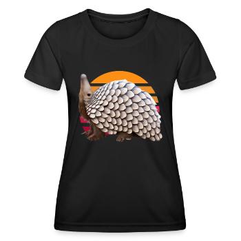 Cute pangolin design - Women's Functional T-Shirt - black - Front - AI Model Female 172 light (172cm)