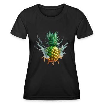 Farbenfrohe Ananas - Frauen Funktions-T-Shirt - Schwarz - Vorne - AI Model Female 172 light (172cm)