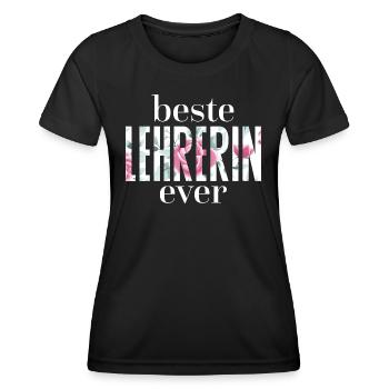 Beste Lehrerin Geschenk Deutsch Englisch Latein - Frauen Funktions-T-Shirt - Schwarz - Vorne - AI Model Female 172 light (172cm)