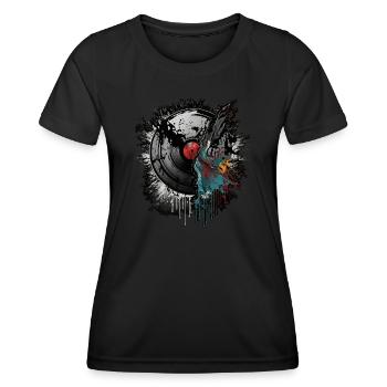 Collecteur d’enregistrements - T-shirt sport Femme - noir - Devant - AI Model Female 172 light (172cm)