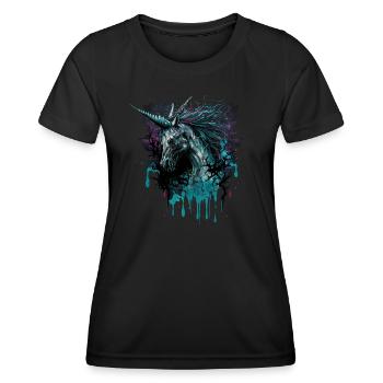 Zombie Einhorn - Frauen Funktions-T-Shirt - Schwarz - Vorne - AI Model Female 172 light (172cm)