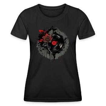 Collecteur d’enregistrements - T-shirt sport Femme - noir - Devant - AI Model Female 172 light (172cm)