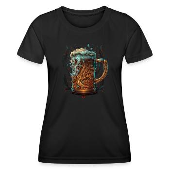 Biertrinken - Frauen Funktions-T-Shirt - Schwarz - Vorne - AI Model Female 172 light (172cm)