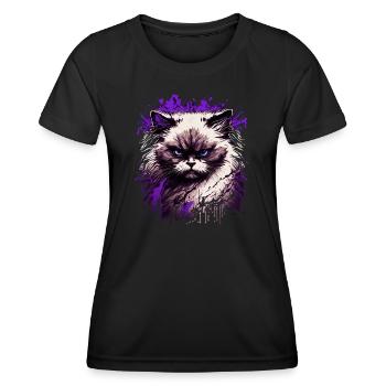 Arrogante Ragdoll Katze - Frauen Funktions-T-Shirt - Schwarz - Vorne - AI Model Female 172 light (172cm)