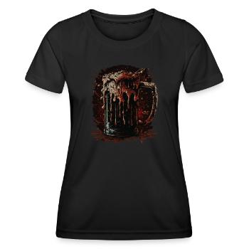 Biertrinken - Frauen Funktions-T-Shirt - Schwarz - Vorne - AI Model Female 172 light (172cm)