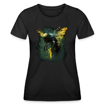 Gruselige Zombie Horrorbiene - Frauen Funktions-T-Shirt - Schwarz - Vorne - AI Model Female 172 light (172cm)