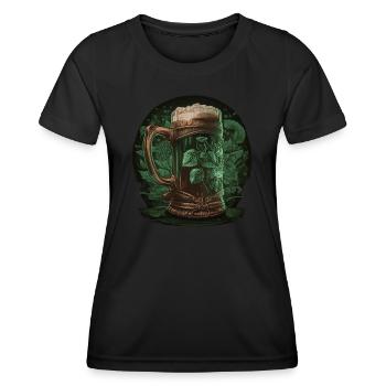 Biertrinken - Frauen Funktions-T-Shirt - Schwarz - Vorne - AI Model Female 172 light (172cm)