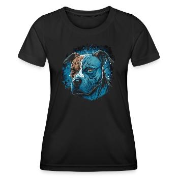 American Staffordshire Terrier - T-shirt sport Femme - noir - Devant - AI Model Female 172 light (172cm)