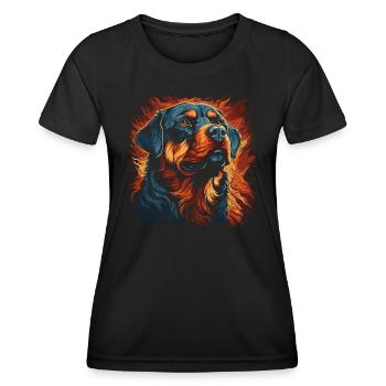 Rottweiler Hund - Frauen Funktions-T-Shirt - Schwarz - Vorne - AI Model Female 172 light (172cm)