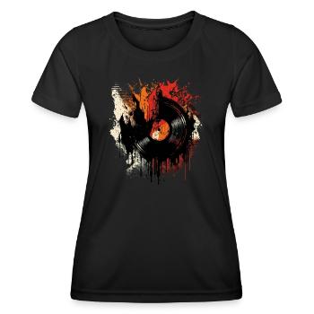 Vinyl records love - Women's Functional T-Shirt - black - Front - AI Model Female 172 light (172cm)