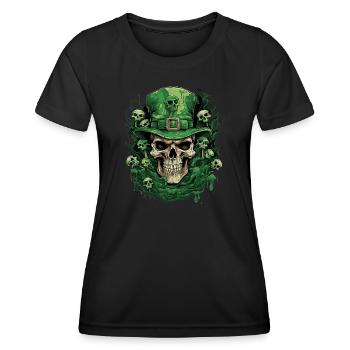 St Patrick's Day Skull - Women's Functional T-Shirt - black - Front - AI Model Female 172 light (172cm)