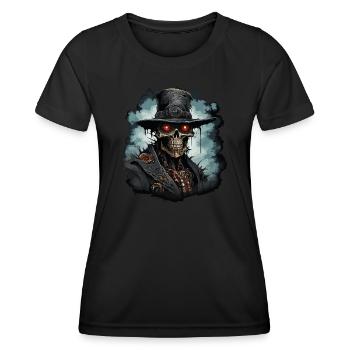 Steampunk Zombie Cowboy - Frauen Funktions-T-Shirt - Schwarz - Vorne - AI Model Female 172 light (172cm)