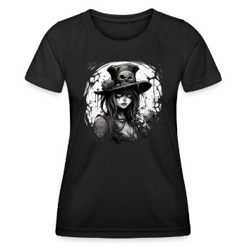 Emo Horrorpunk Mädchen - Frauen Funktions-T-Shirt - Schwarz - Vorne - AI Model Female 172 light (172cm)
